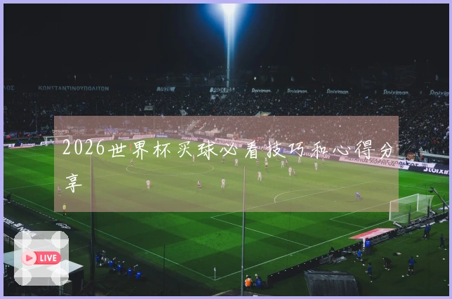 2026世界杯买球必看技巧和心得分享